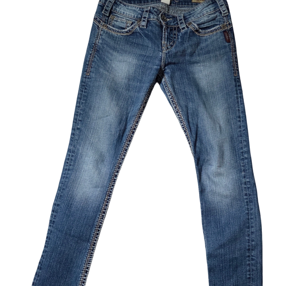 Silver Jeans Co Low Rise Skinny‎ Jeans Women Medium Wash Stretch 26X31